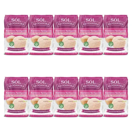 10x Sól Kłodawska Kamienna Różowa Drobnoziarnista Niejodowana 10 kg (10 x 1 kg) - Kopalnia Soli Kłodawa