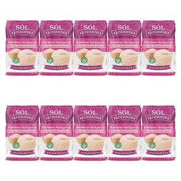 10x Sól Kłodawska Kamienna Różowa Drobnoziarnista Niejodowana 10 kg (10 x 1 kg) - Kopalnia Soli Kłodawa