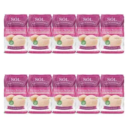 10x Sól Kłodawska Kamienna Różowa Drobnoziarnista Niejodowana 10 kg (10 x 1 kg) - Kopalnia Soli Kłodawa