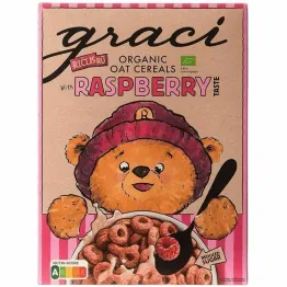 Kółeczka Owsiane Pełnoziarniste o Smaku Malinowym BIO 300 g - Graci