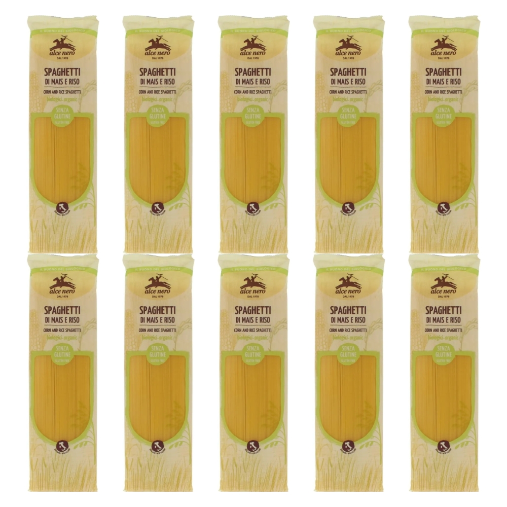 10 x Makaron Kukurydziano - Ryżowy Spaghetti Bezglutenowy Bio 250 g - Alce Nero