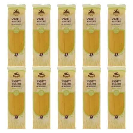 10 x Makaron Kukurydziano - Ryżowy Spaghetti Bezglutenowy Bio 250 g - Alce Nero