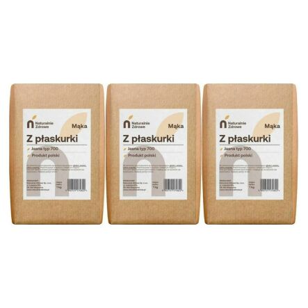 3 x Mąka Jasna z Płaskurki Typ 700 1 kg - Naturalnie Zdrowe