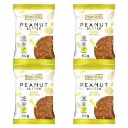 4 x Wegańskie Bezglutenowe Ciasteczko Pasta Orzechowa z Bananem 50 g - Frank & Oli