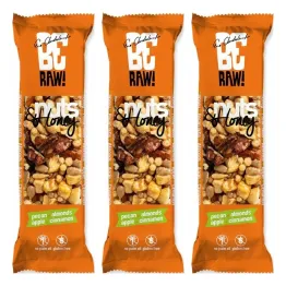 3 x BeRaw Baton Nuts & Honey Pecan 30 g - Purella