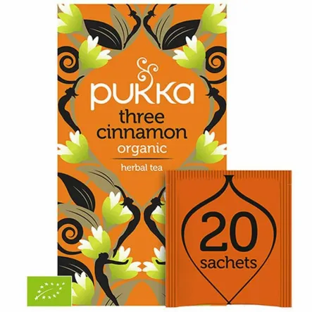 Herbatka Cynamonowa THREE CINNAMON BIO 40 g (20 Saszetek) - Pukka 