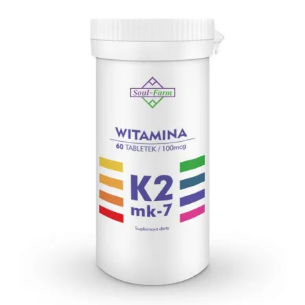 Witamina K2Mk7 100 mcg 60 Tabletek - Soul Farm