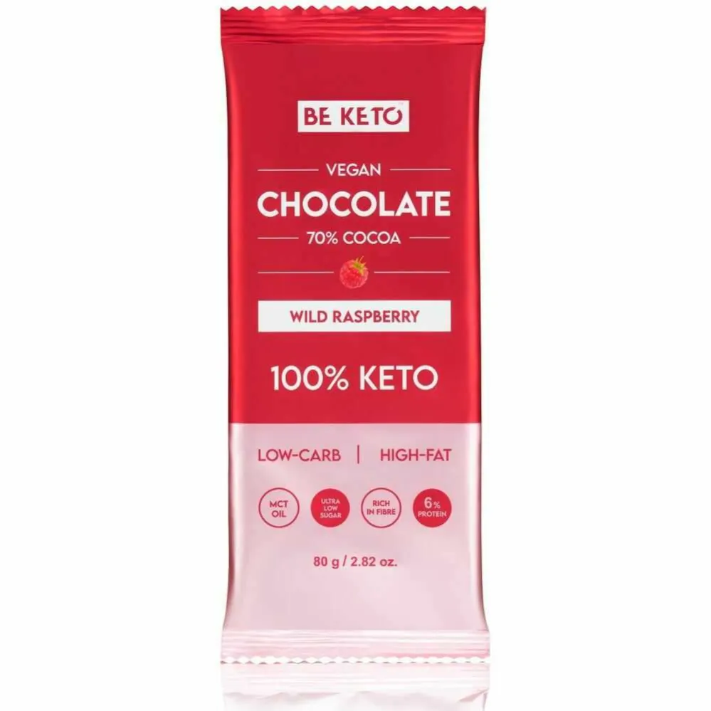 Keto Czekolada z Olejem MCT Dzika Malina 80 g - Beketo