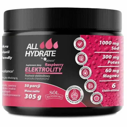 ALLHydrate Elektrolity Raspberry 305 g - Medicaline