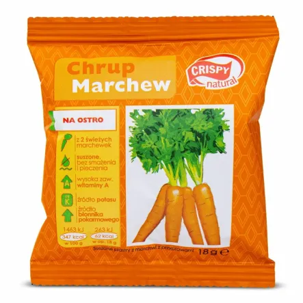 Marchew Suszona z Przyprawami Bezglutenowa Plasterki 18 g - Crispy Natural