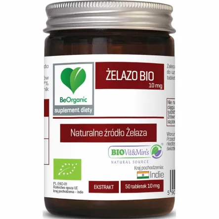 Żelazo Ekstrakt Bio 50 Tabletek 10 mg - Be Organic
