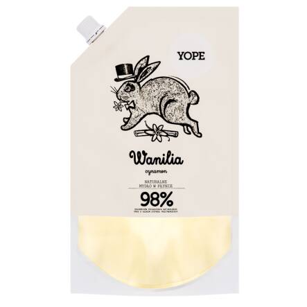 Uzupełniacz Mydło Naturalne w Płynie Wanilia Cynamon 500 ml - Yope 