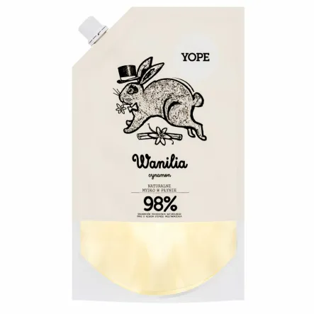 Uzupełniacz Mydło Naturalne w Płynie Wanilia Cynamon 500 ml - Yope 