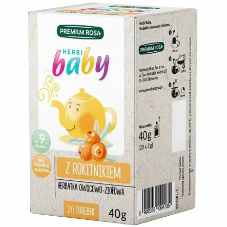 Herbatka Dla Dzieci i Niemowląt z Rokitnikiem 40 g (20x 2 g) - Herbi BABY
