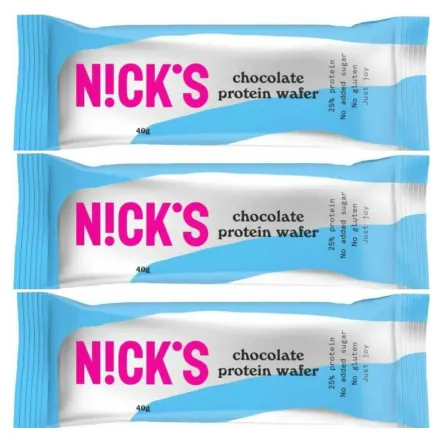 3 x Wafelek Proteinowy Bezglutenowy w Czekoladzie Mlecznej 40 g - Nicks
