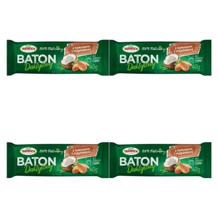 4 x Baton Daktylowy Kokos i Migdały 40 g - Targroch