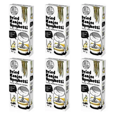6 x Suchy Makaron Konjac Spaghetti 80 g - Diet-Food