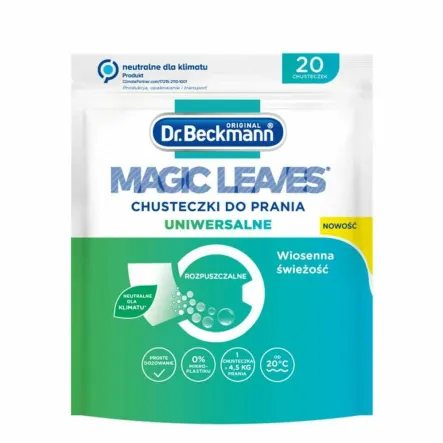 Chusteczki do Prania Rozpuszczalne Magic Leaves Uniwersalne 20 Sztuk - Dr. Beckmann