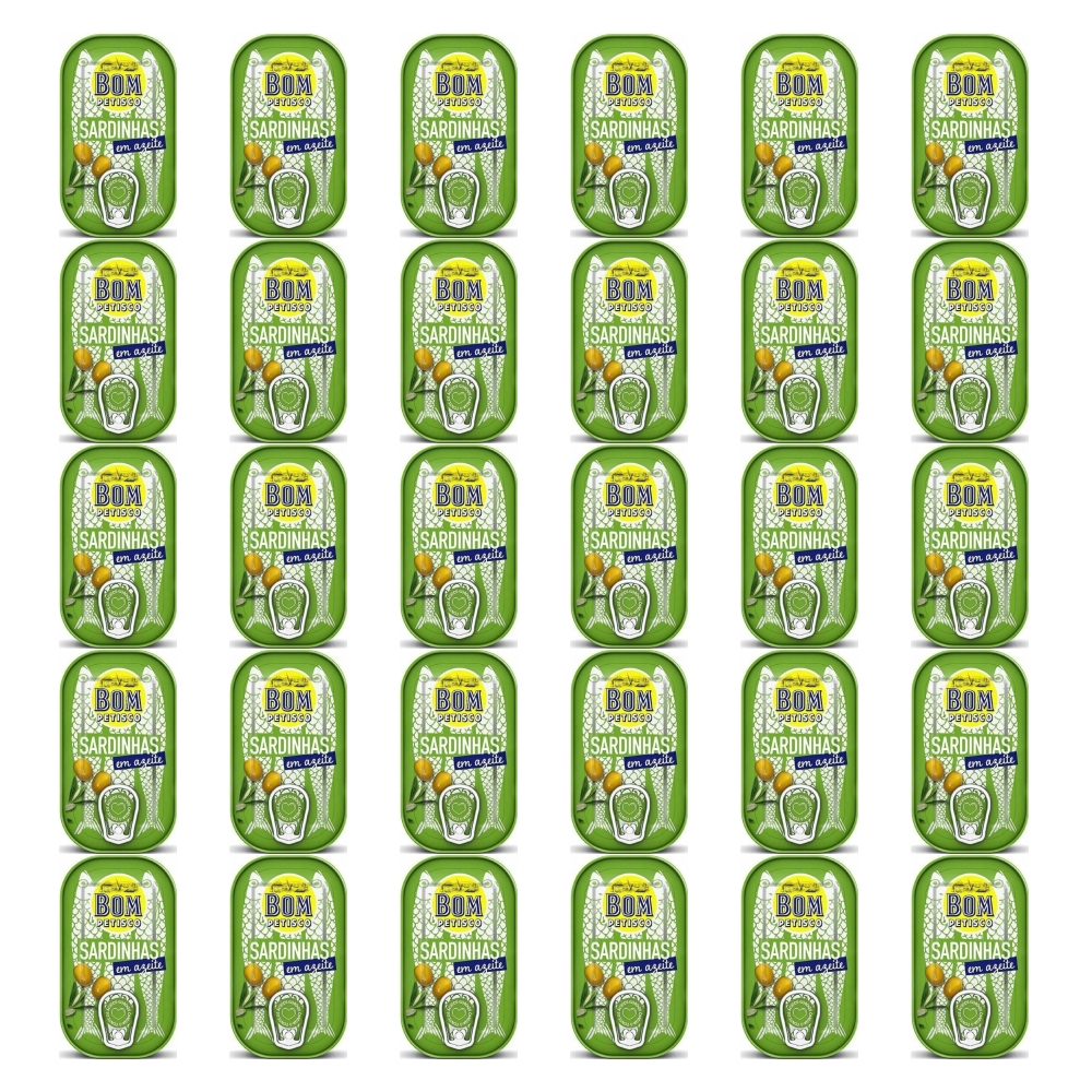 30 x Sardynki Portugalskie w Oliwie z Oliwek 120 g (84 g) - Bom Petisco