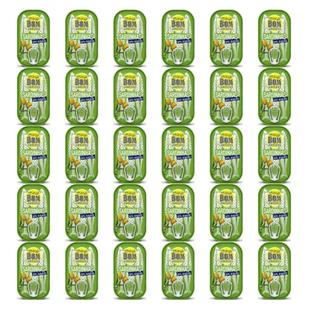 30 x Sardynki Portugalskie w Oliwie z Oliwek 120 g (84 g) - Bom Petisco