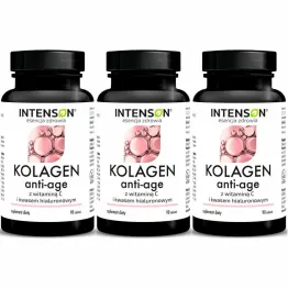 3 x Kolagen Anti-Age z Witaminą C i Kwasem Hialuronowym 90 Tabletek - Intenson
