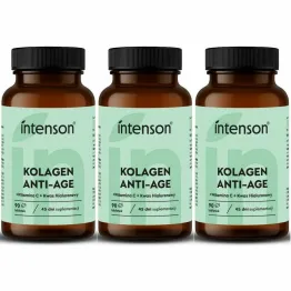 3 x Kolagen Anti-Age z Witaminą C i Kwasem Hialuronowym 90 Tabletek - Intenson