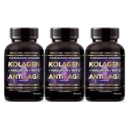 3 x Kolagen Tabletki + Hialuron + Witamina C Anti-Age 90 tab = 45 g Intenson