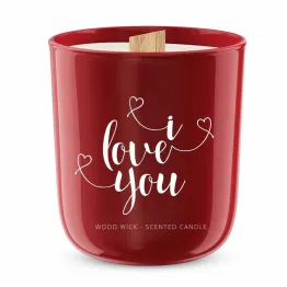 I Love You (Serca) - Sojowa Świeca Zapachowa w Szkle - Zapach Wiśni - Salire