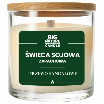 Świeca Sojowa o Zapachu Drzewo Sandałowe 225 g - Big Nature