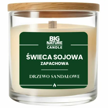 Świeca Sojowa o Zapachu Drzewo Sandałowe 225 g - Big Nature