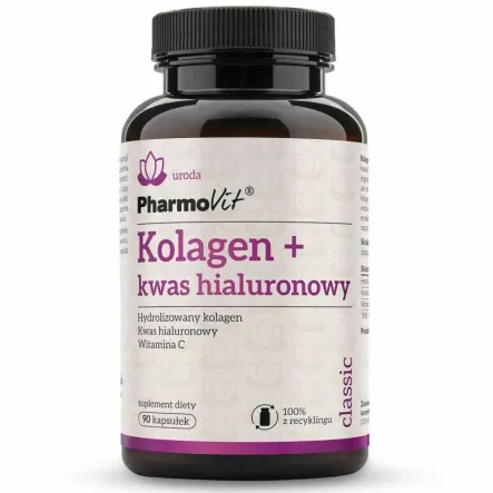 Kolagen+ Kwas Hialuronowy 90 Kapsułek - Pharmovit