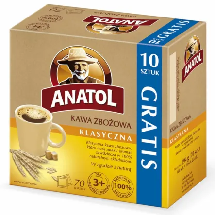 Klasyczna Expresowa Kawa Zbożowa 70 Torebek - Anatol
