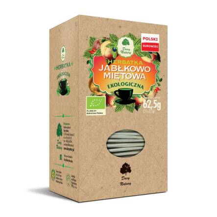 Herbatka Jabłkowo-Miętowa Eko 25 x 2,5 g Dary Natury
