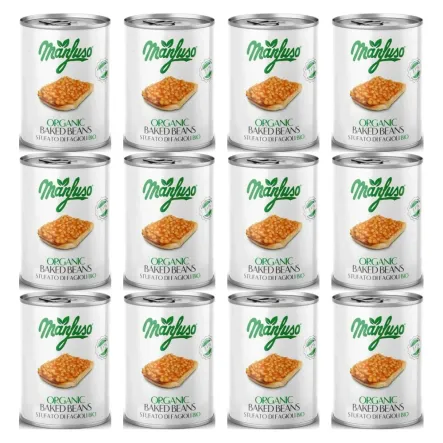 12 x Fasola Biała w Sosie Pomidorowym Bio 400 g - Manfuso