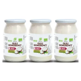 Zestaw 3 x Olej Kokosowy Virgin Nierafinowany Bio 900 ml Intenson