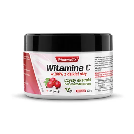 Witamina C 100% z Dzikiej Róży Proszek 100 g Pharmovit ( Ascorbic Acid )