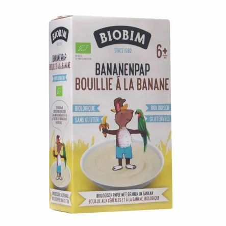 Kaszka Wielozbożowa Bananowa Bezglutenowa Bezmleczna Bio 250 g - Biobim