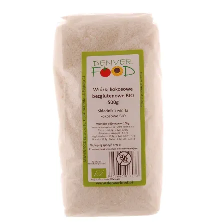 Wiórki Kokosowe Bezglutenowe Bio 500 g - Denver