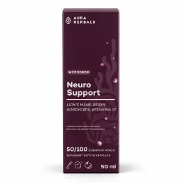 Mycodrop Neuro Support Lion’s Mane, Reishi, Kordyceps i Witamina C w Kroplach 50 ml - Aura Herbals