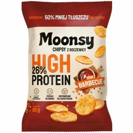 Chipsy z Soczewicy Barbecue Bezglutenowe 60 g - Moonsy