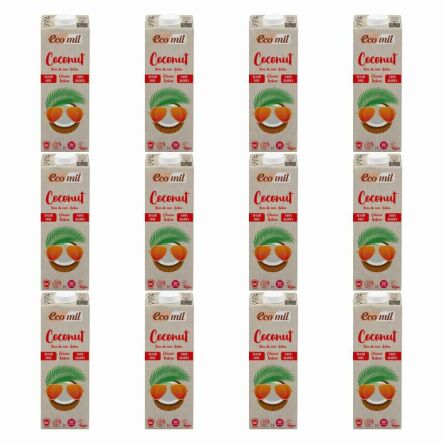 12 x Napój Kokosowy Classic Bez Dodatku Cukru  BIO 1 l - Ecomil