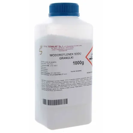 Wodorotlenek Sodu Granulki CZDA 1 kg - Stanlab - Soda Kaustyczna