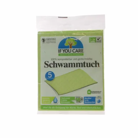 Kompostowalne Wielorazowe Ścierki Gąbczaste 5 Sztuk - If You Care