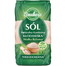 Sól Kłodawska Kamienna Naturalna Miałka Różowa Niejodowana 1,1 kg - Smakosz