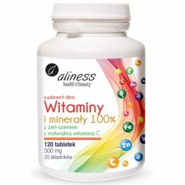 Witaminy i Minerały 100% Multiwitamina 120 Tabletek  - Aliness