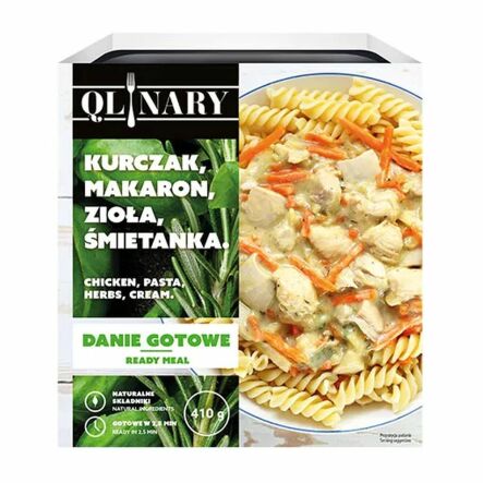 Obiad Makaron z Kurczakiem w Sosie z Ziołami i Śmietanką 410 g - Joyfood