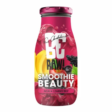 BeRaw Smoothie Beauty Acai Czarny Bez 250 ml Purella - Przecena Krótka Data Minimalnej Trwałości