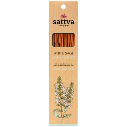 Kadzidełka Indyjskie Biała Szałwia 15 Sztuk (30 g) - Sattva