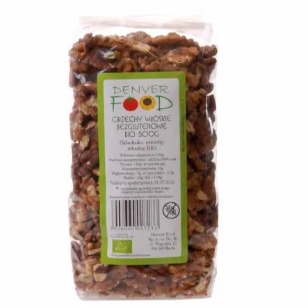 Orzechy Włoskie Bezglutenowe Bio 500 g - Denver