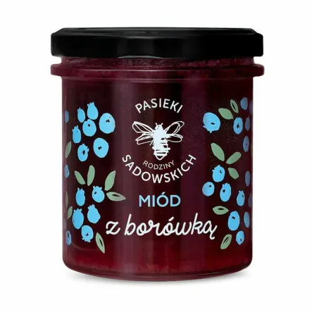 Miód Nektarowy Wielokwiatowy z Borówką 430 g Pasieki Sadowskich